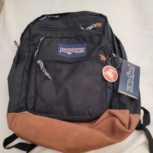 Jansport black and tan backpack 15"